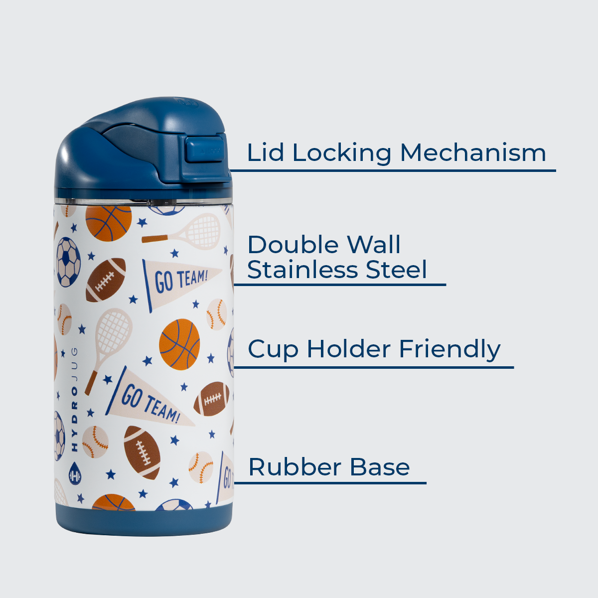 Ease2o 14oz | Leakproof 2-in-1 Kids Water Bottle with Straw &amp; Chug Spout – All Stars
