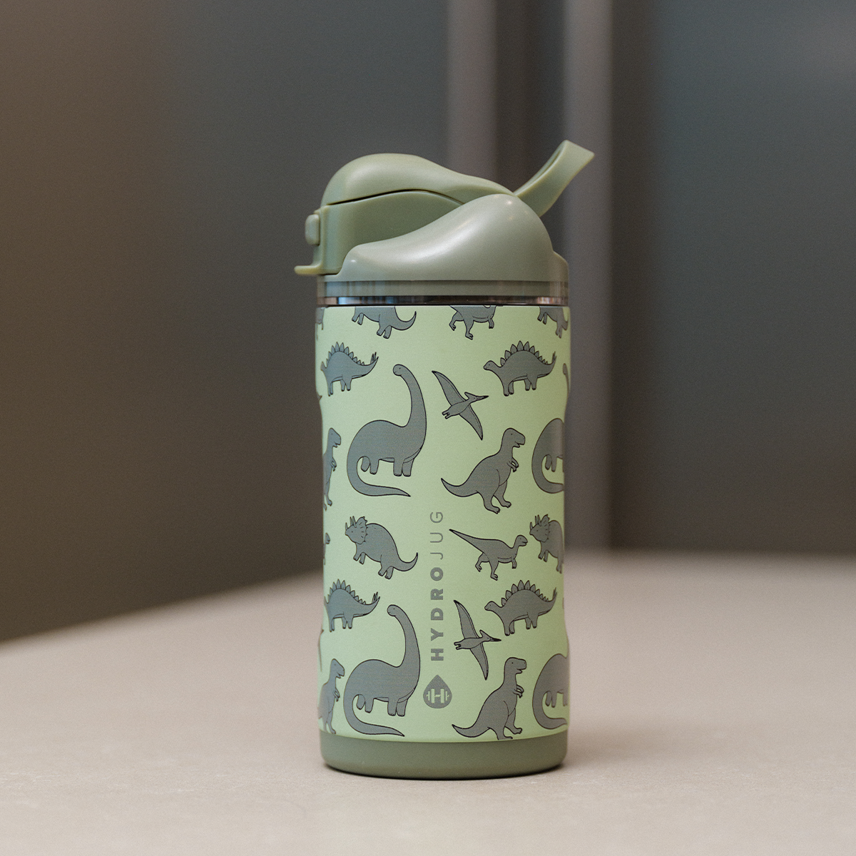 Ease2o 14oz | Leakproof 2-in-1 Kids Water Bottle with Straw &amp; Chug Spout – Dinosaur