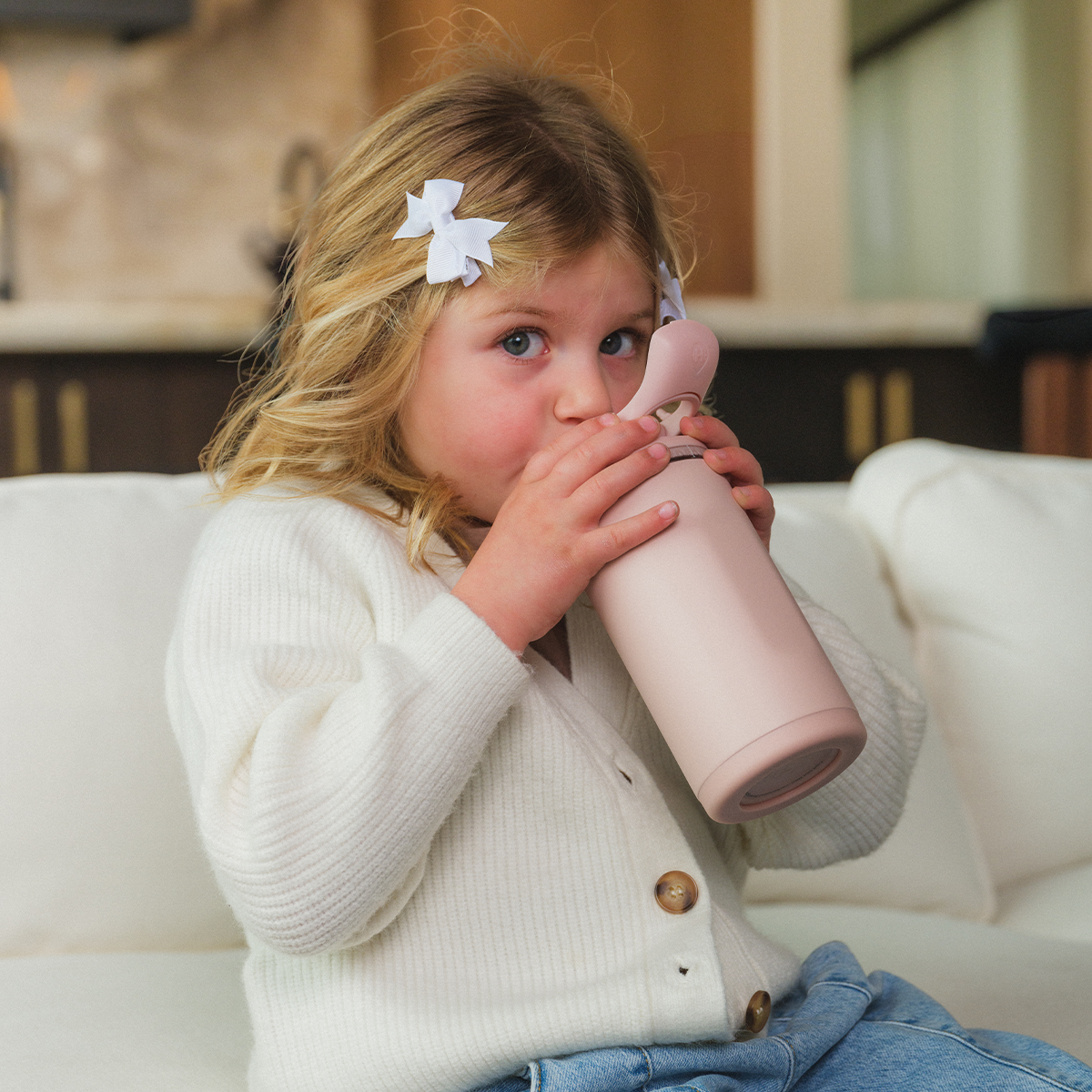 Ease2o 14oz | Leakproof 2-in-1 Kids Water Bottle with Straw &amp; Chug Spout – Dusty Rose