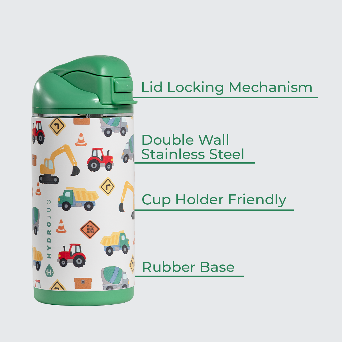 Ease2o 14oz | Leakproof 2-in-1 Kids Water Bottle Straw &amp; Chug Spout – Under Construction