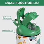 Ease2o 14oz | Leakproof 2-in-1 Kids Water Bottle Straw &amp; Chug Spout – Under Construction