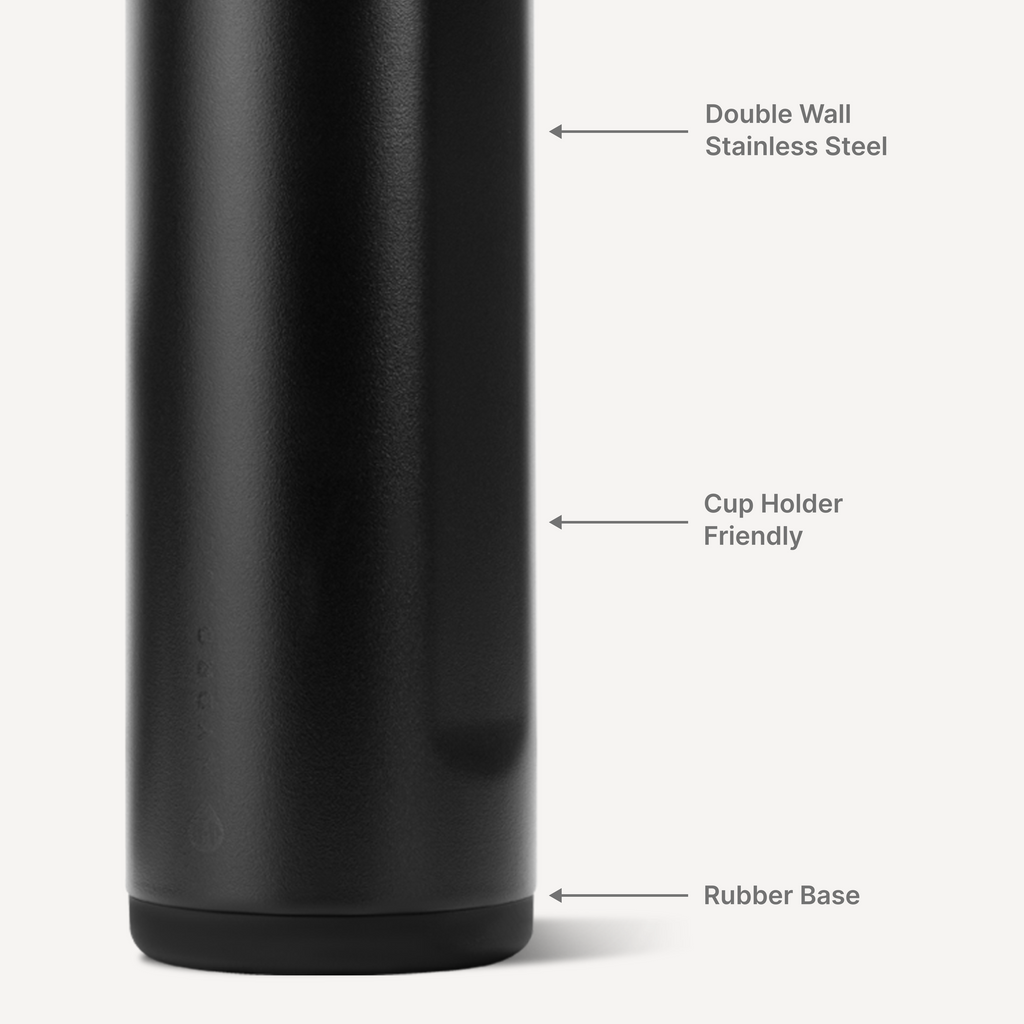 Ease2o 24oz | 2-in-1 Water Bottle with Soft Straw &amp; Chug Spout – Black