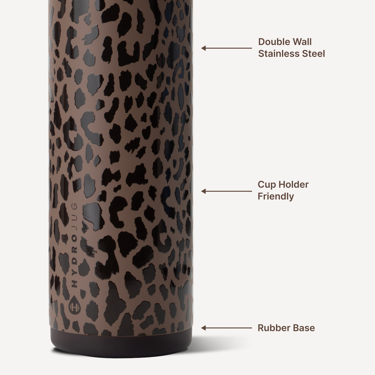 Ease2o 24oz | 2-in-1 Water Bottle with Soft Straw &amp; Chug Spout – Brown Leopard