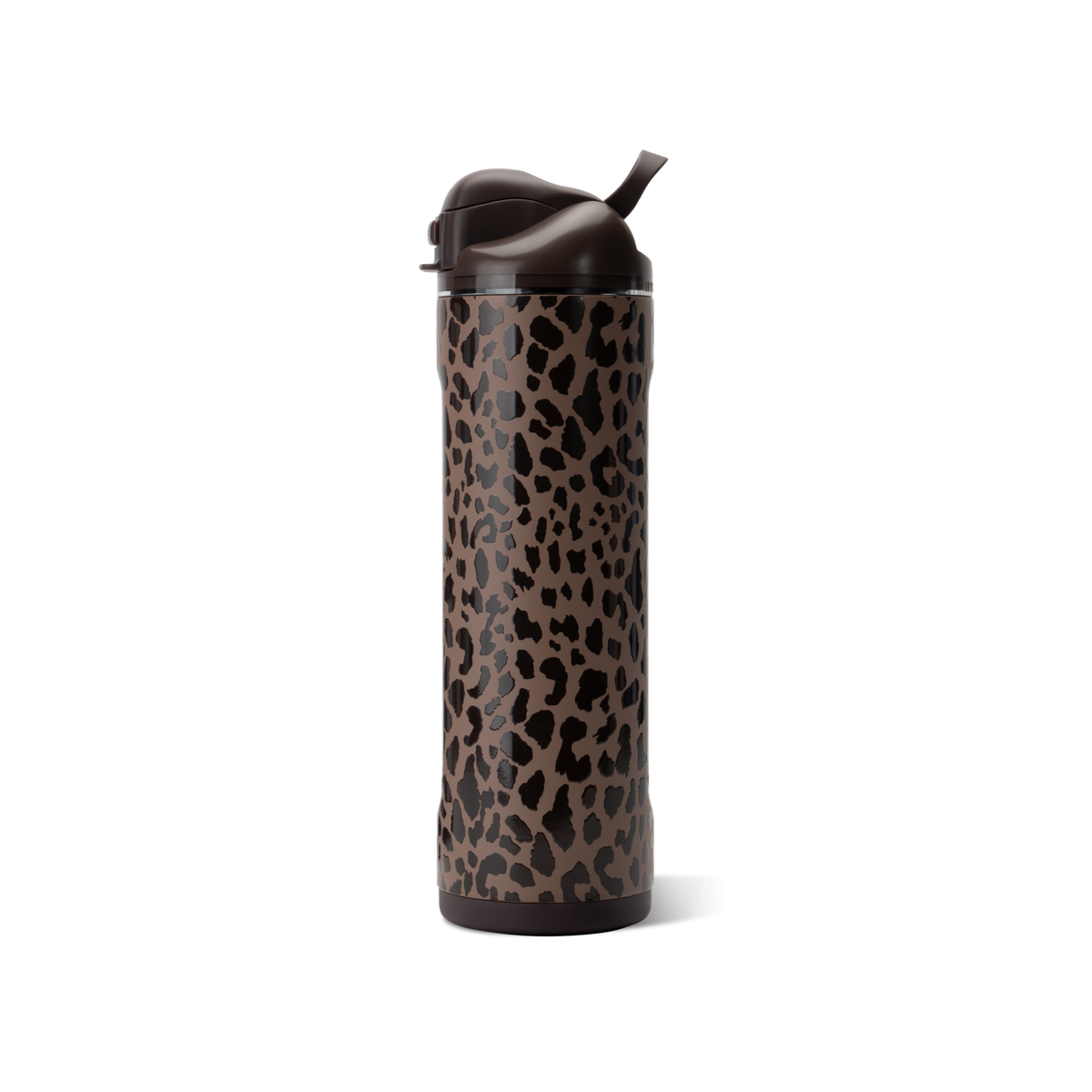 Ease2o 24oz | 2-in-1 Water Bottle with Soft Straw &amp; Chug Spout – Brown Leopard