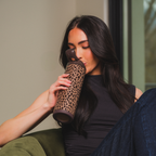 Ease2o 24oz | 2-in-1 Water Bottle with Soft Straw &amp; Chug Spout – Brown Leopard