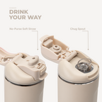 Ease2o 24oz | 2-in-1 Water Bottle with Soft Straw &amp; Chug Spout – Dune