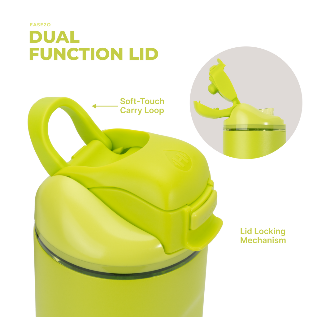 Ease2o 24oz | 2-in-1 Water Bottle with Soft Straw &amp; Chug Spout – Lemon Lime