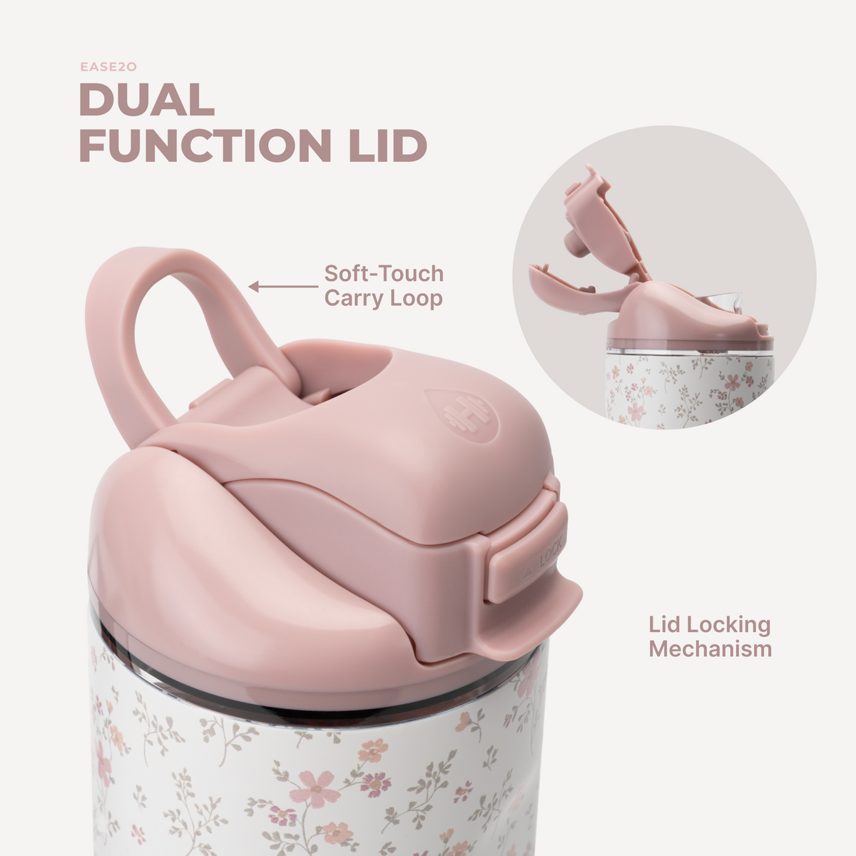 Ease2o 24oz | 2-in-1 Water Bottle with Soft Straw &amp; Chug Spout – Magnolia