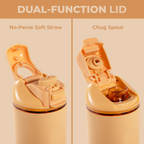 Ease2o 24oz | 2-in-1 Water Bottle with Soft Straw &amp; Chug Spout – Marigold