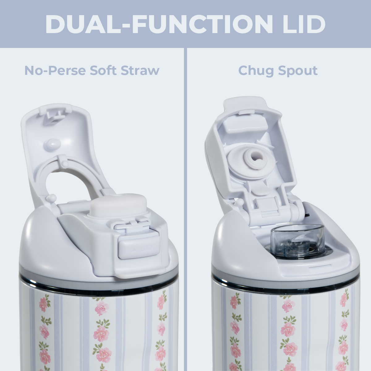Ease2o 24oz | 2-in-1 Water Bottle with Soft Straw &amp; Chug Spout – Primrose