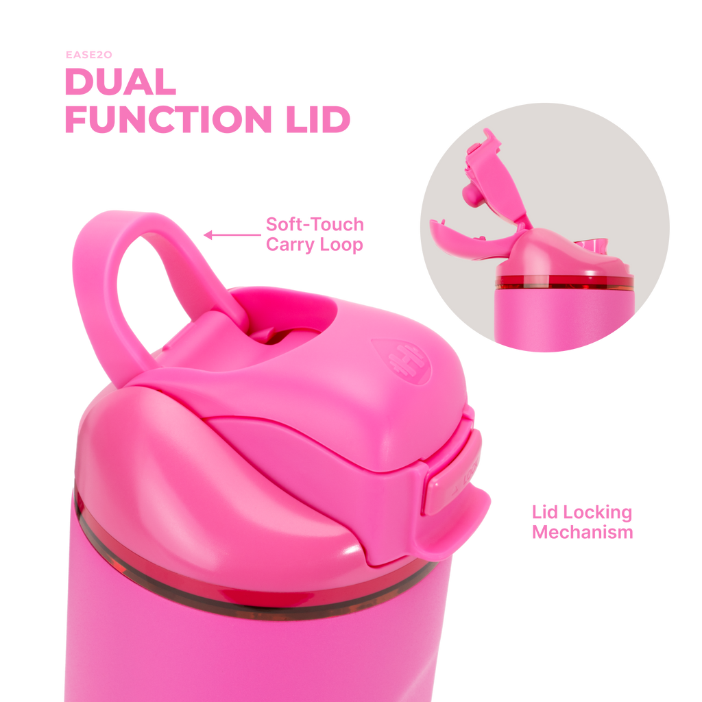 Ease2o 24oz | 2-in-1 Water Bottle with Soft Straw &amp; Chug Spout – Razzle