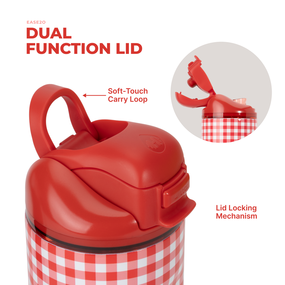 Ease2o 24oz | 2-in-1 Water Bottle with Soft Straw &amp; Chug Spout – Summer Picnic