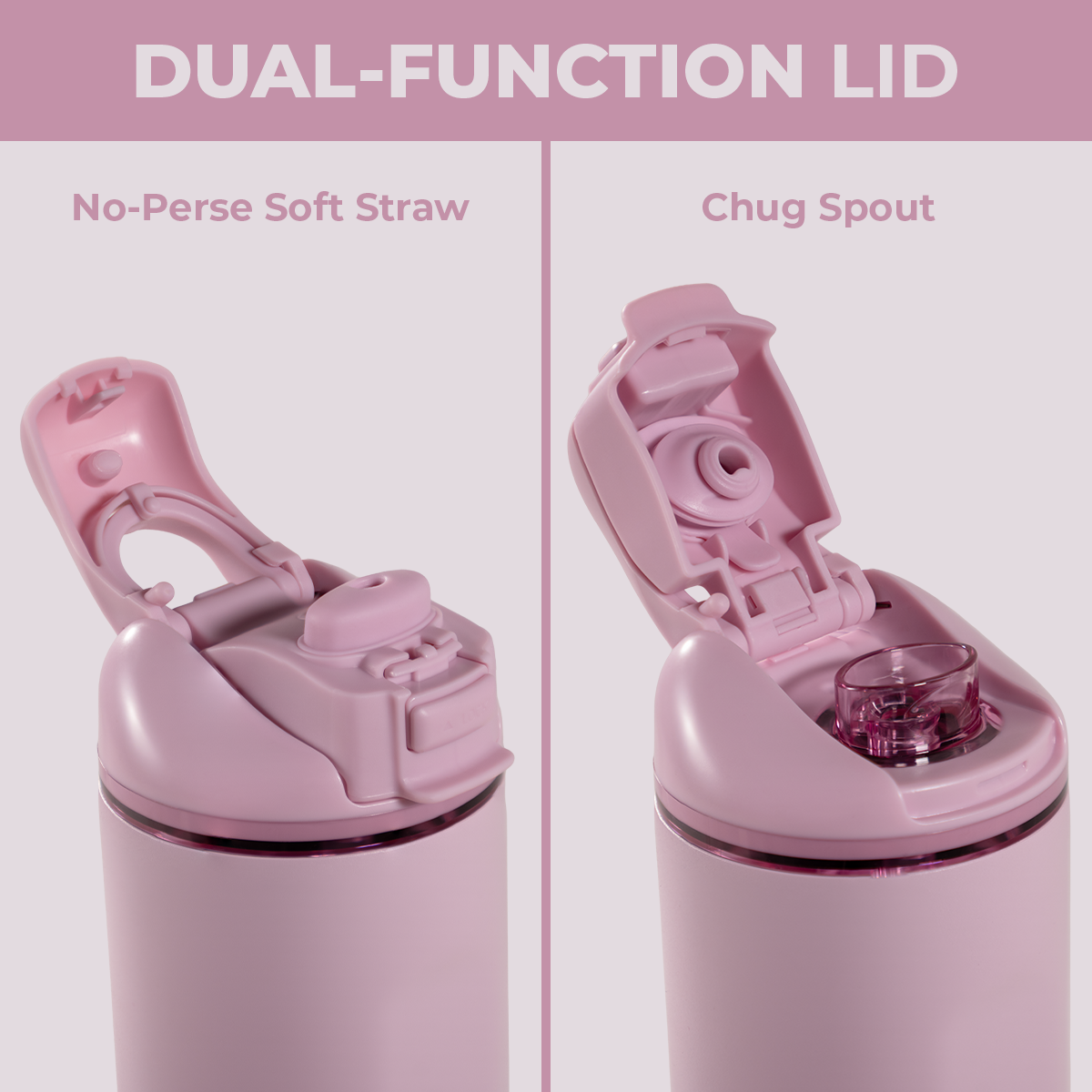 Ease2o 24oz | 2-in-1 Water Bottle with Soft Straw &amp; Chug Spout – Sweet Pea