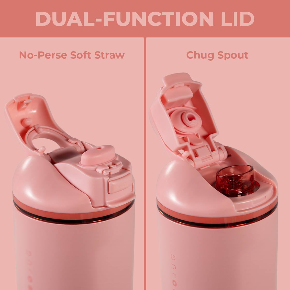Ease2o 24oz | 2-in-1 Water Bottle with Soft Straw &amp; Chug Spout – Tulip