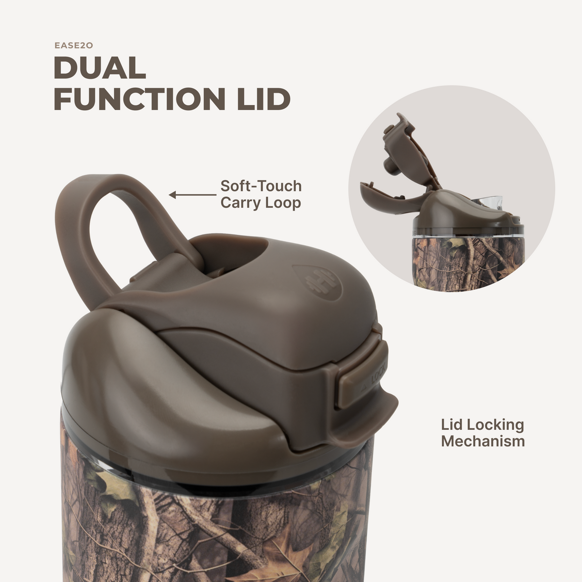Ease2o 24oz | 2-in-1 Water Bottle with Soft Straw &amp; Chug Spout – Woodland