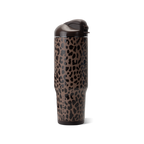 Ease2o 32oz | Compact Water Bottle with Straw &amp; Chug Spout – Brown Leopard