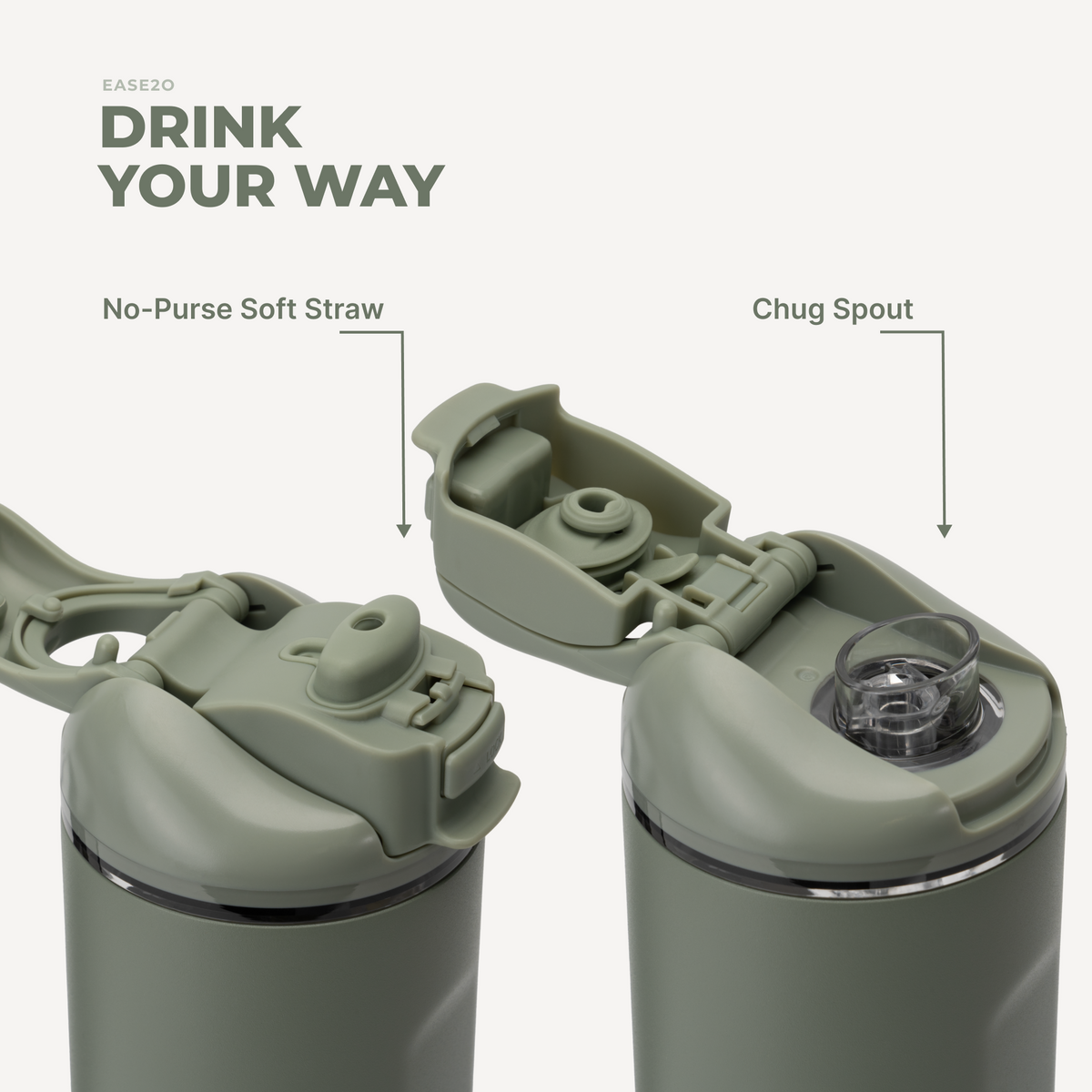 Ease2o 32oz | Compact Water Bottle with Straw &amp; Chug Spout – Courtyard