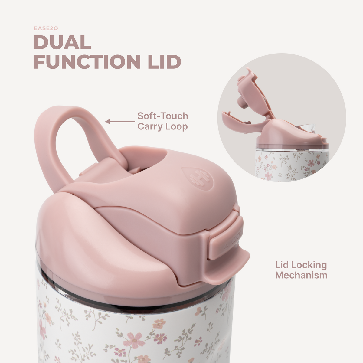 Ease2o 32oz | Compact Water Bottle with Straw &amp; Chug Spout – Magnolia