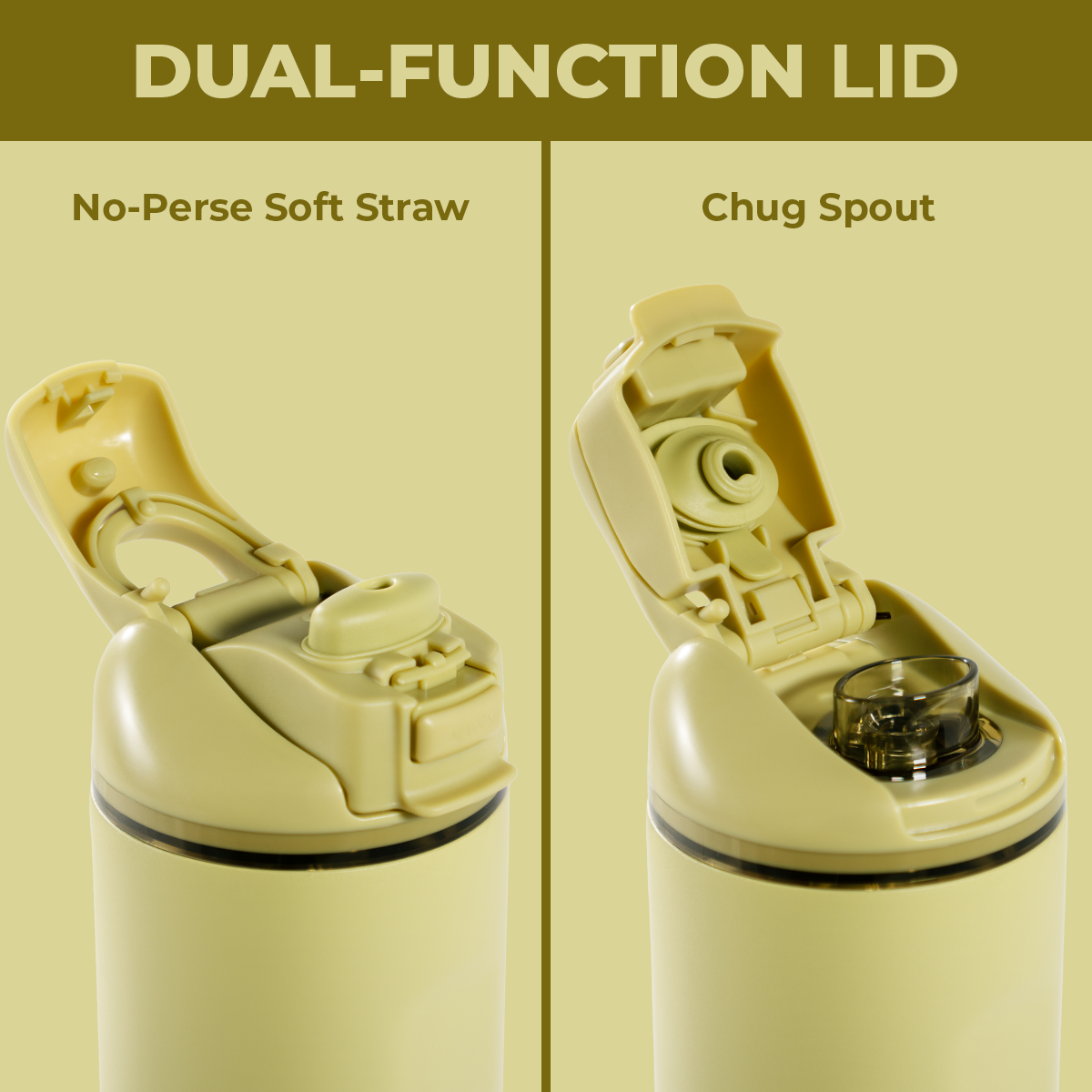 Ease2o 32oz | Compact Water Bottle with Straw &amp; Chug Spout – Olive