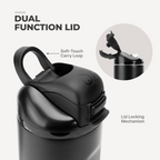 Ease2o 40oz | Dual-Function Water Bottle with Straw &amp; Chug Spout – Black