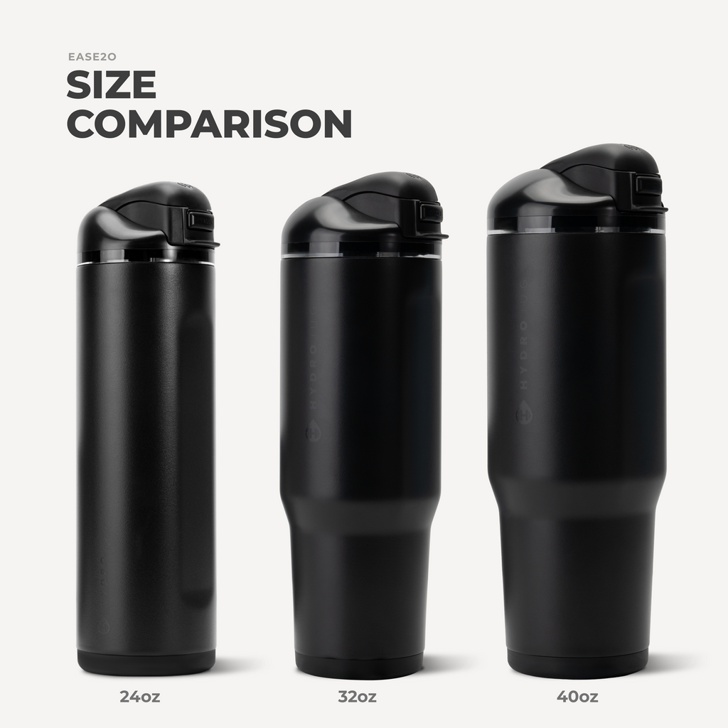 Ease2o 40oz | Dual-Function Water Bottle with Straw &amp; Chug Spout – Black