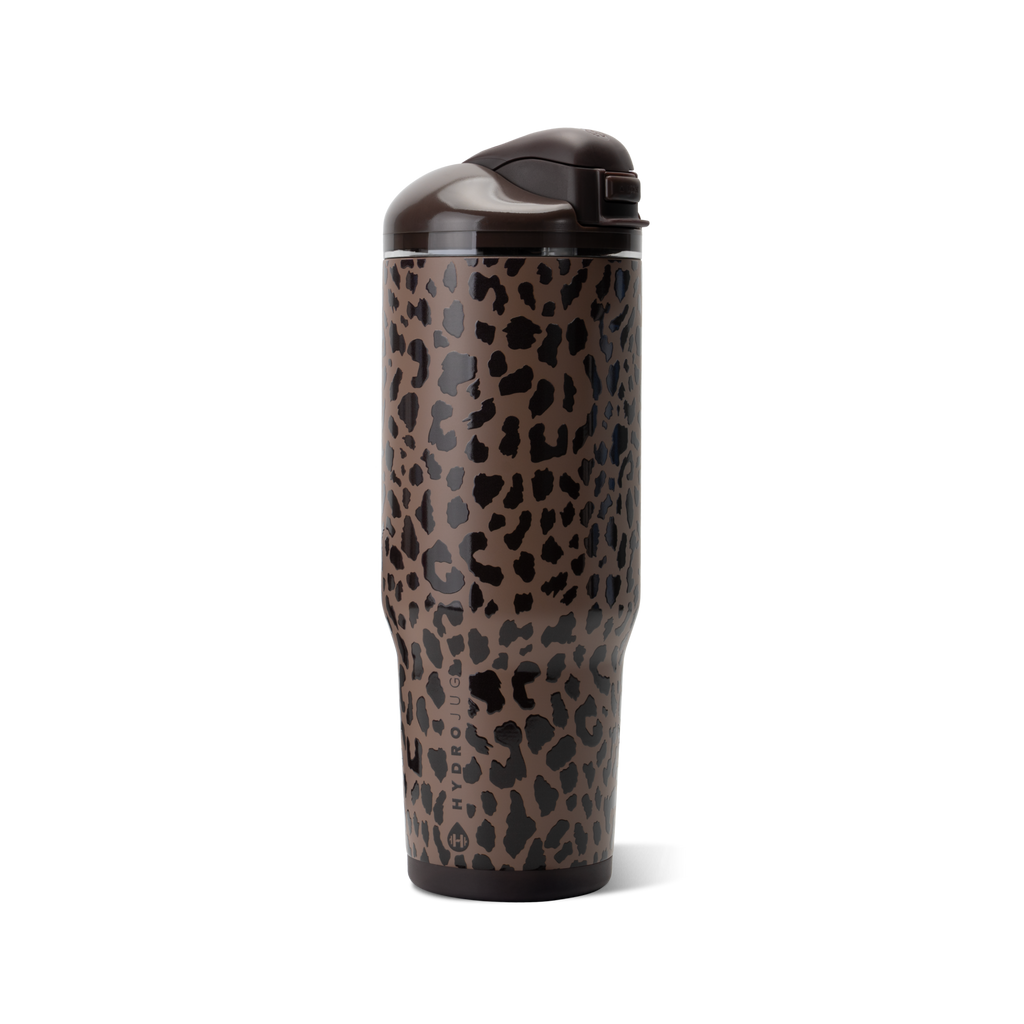 Ease2o 40oz | Dual-Function Water Bottle with Straw &amp; Chug Spout – Brown Leopard
