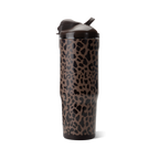 Ease2o 40oz | Dual-Function Water Bottle with Straw &amp; Chug Spout – Brown Leopard