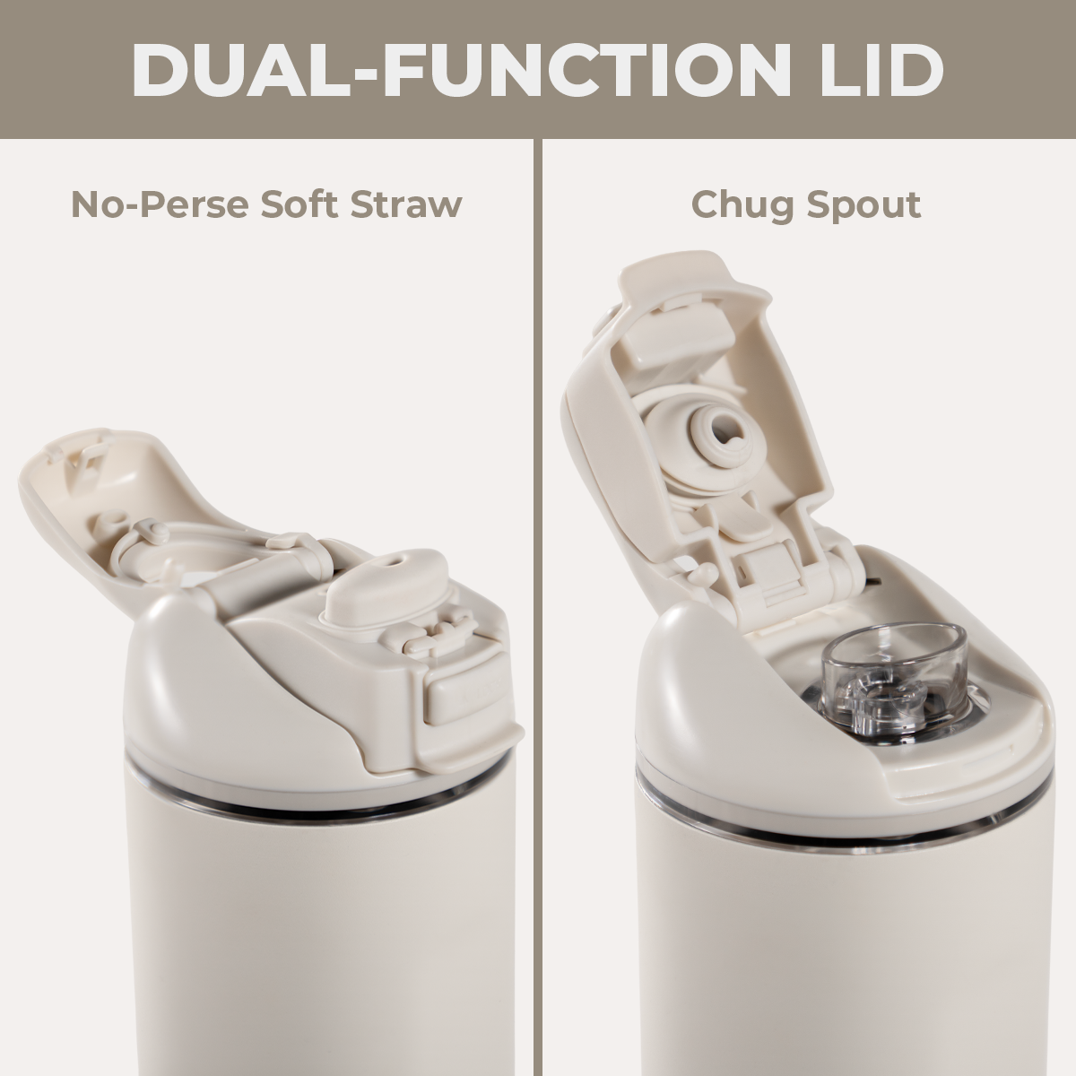 Ease2o 40oz | Dual-Function Water Bottle with Straw &amp; Chug Spout – Linen