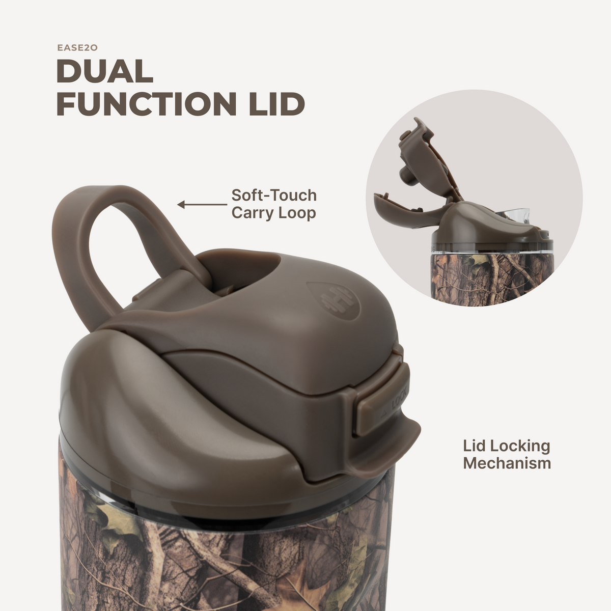 Ease2o 40oz | Dual-Function Water Bottle with Straw &amp; Chug Spout – Woodland