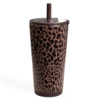 Everyday Tumbler 20oz | Ceramic-Lined Insulated Tumbler with Straw – Brown Leopard