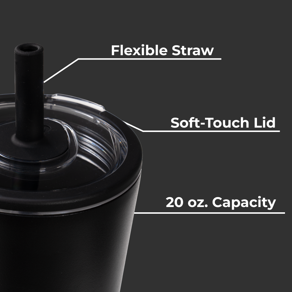 Everyday Tumbler 20oz | Ceramic-Lined Insulated Tumbler with Straw – Black