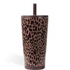 Everyday Tumbler 20oz | Ceramic-Lined Insulated Tumbler with Straw – Brown Leopard