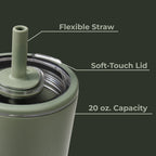 Everyday Tumbler 20oz | Ceramic-Lined Insulated Tumbler with Straw – Courtyard