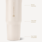 Sport 40oz | Large Leakproof Insulated Water Bottle – Cream