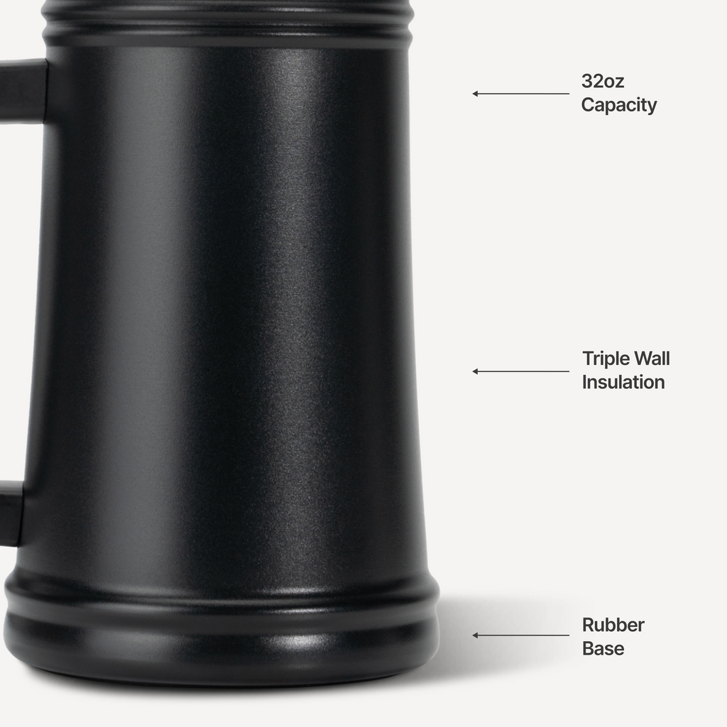 Stein 32oz | Ceramic-Lined Insulated Beer Stein – Black