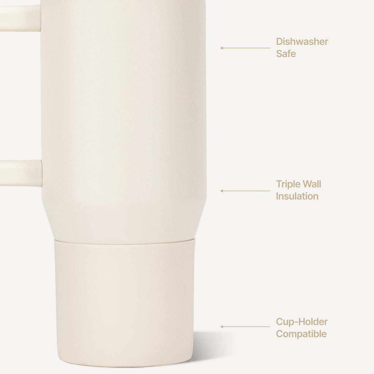 Traveler 20oz | Compact Insulated Tumbler with Handle – Cream