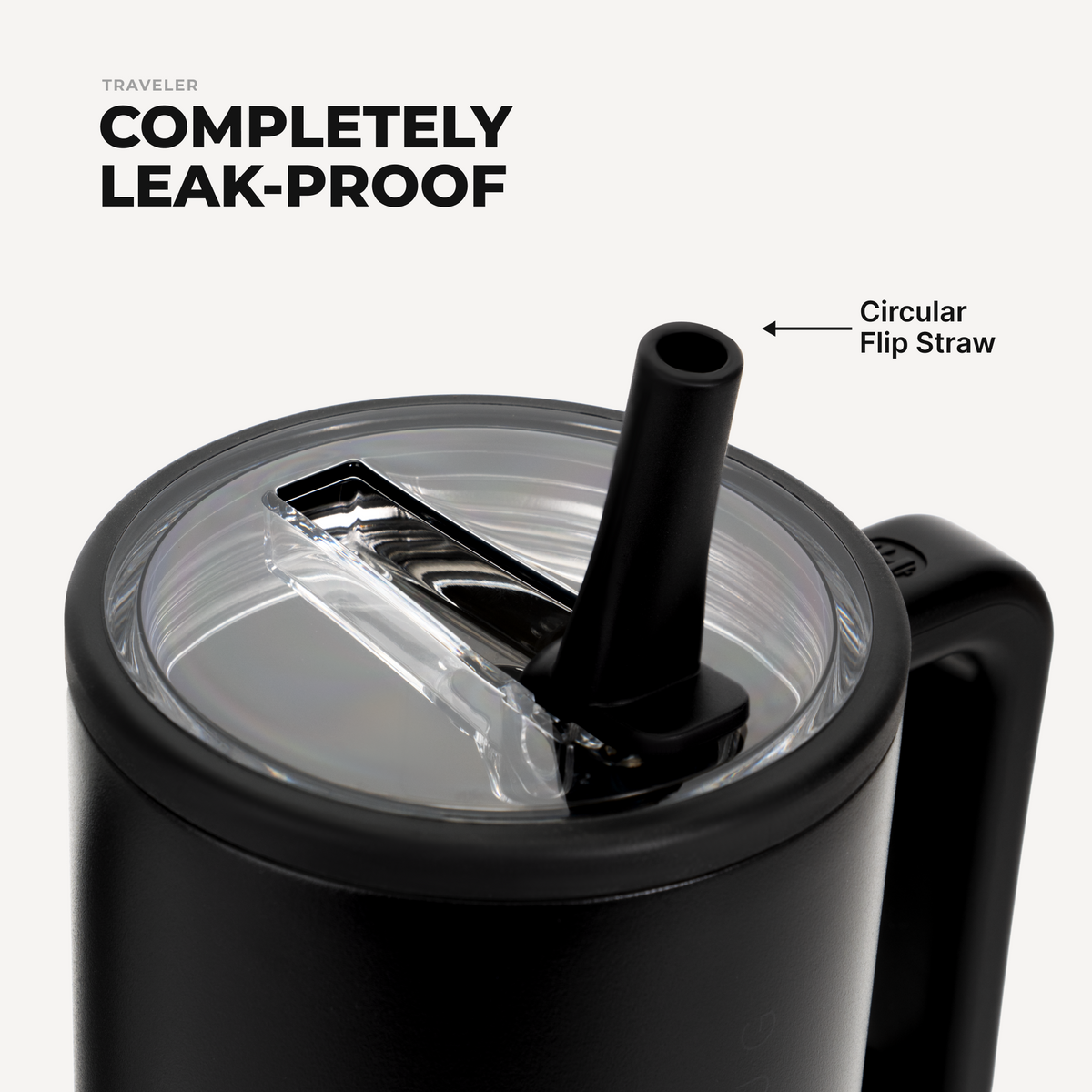 Traveler 32oz | Leakproof Insulated Tumbler with Handle – Black